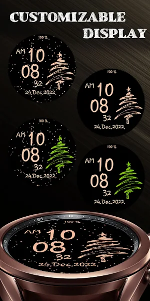 Rose gold animated snow watch Screenshot 3