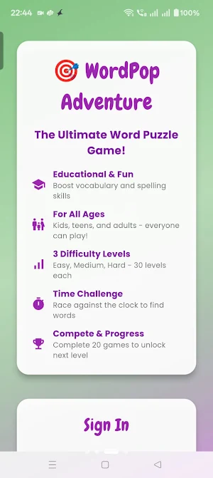 WordPop Adventure Screenshot 0