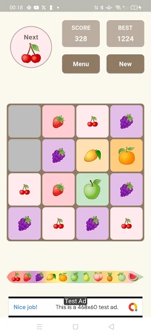 Fruits Puzzle - 2048 Screenshot 1