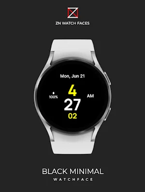 Black Minimal Watch Face Screenshot 0
