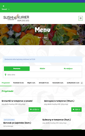 SUSHI Kurier & Salads Screenshot 2
