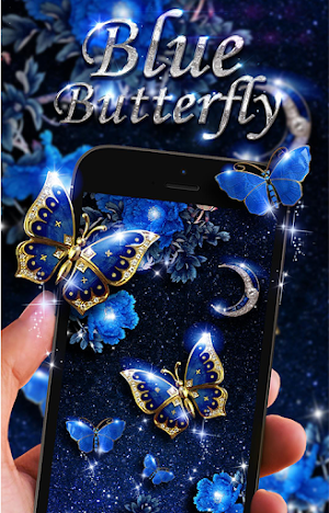Blue Wallpaper Butterfly HD Screenshot 2