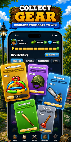 Idle Hobo - Loot Tycoon RPG Screenshot 3