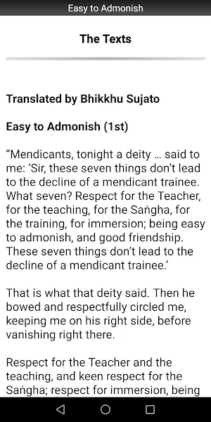 Easy to Admonish Sutta Screenshot 1