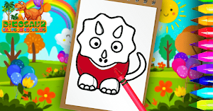 Dinosaur Cartoon Coloring Game Screenshot 1