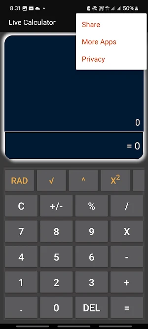 Live Calculator Screenshot 3