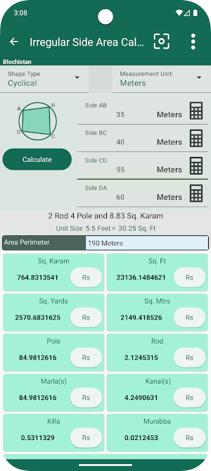 Land Area Calculator-Pakistan Screenshot 1