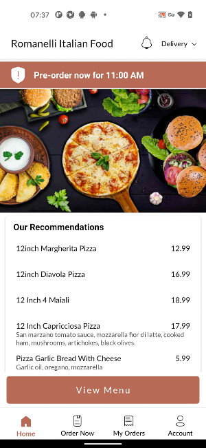 Romanelli Italian Food Screenshot 1