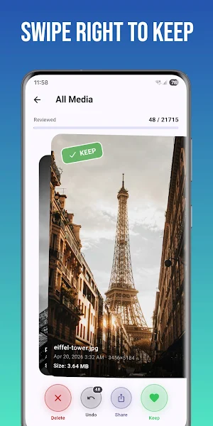 Swipr: Smart Gallery Cleaner Screenshot 1
