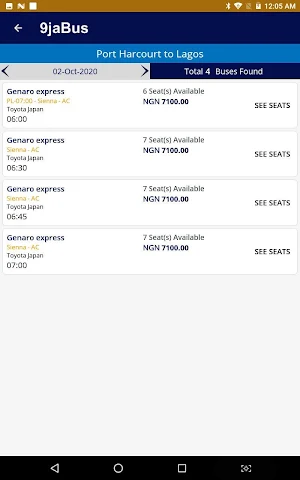 9jaBus - Bus Ticketing System Screenshot 2