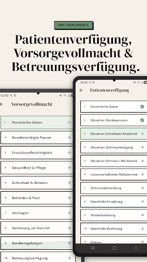 Ove - Patientenverfügung App Screenshot 1