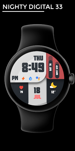Nighty Digital 33 - watch face Screenshot 0