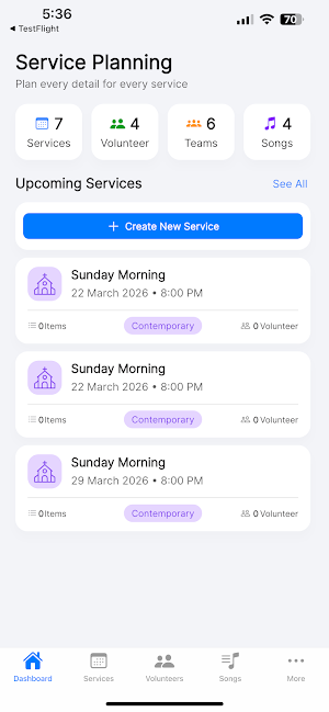 Worship Schedule Screenshot 0