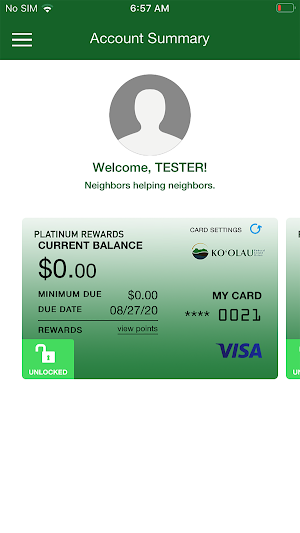KFCU CardApp Screenshot 2