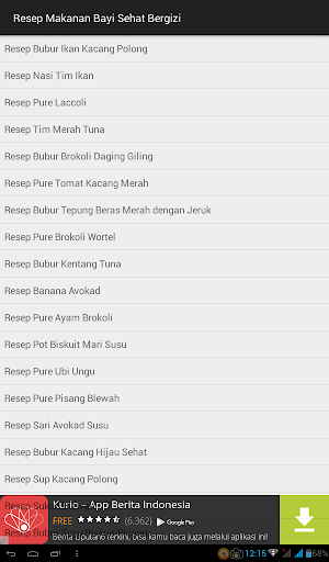 Resep Makanan/Masakan Bayi Sehat Bergizi Screenshot 0