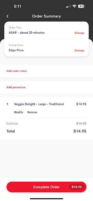 Edge Pizza Screenshot 2