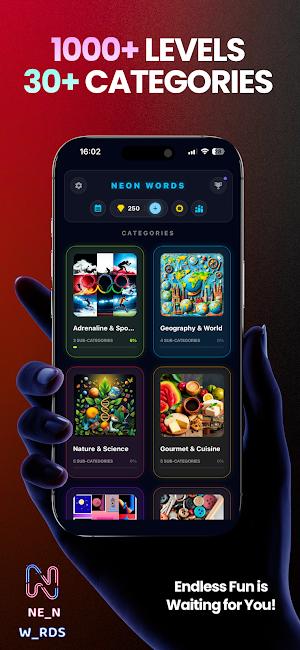Neon Words: Word Puzzle Screenshot 2