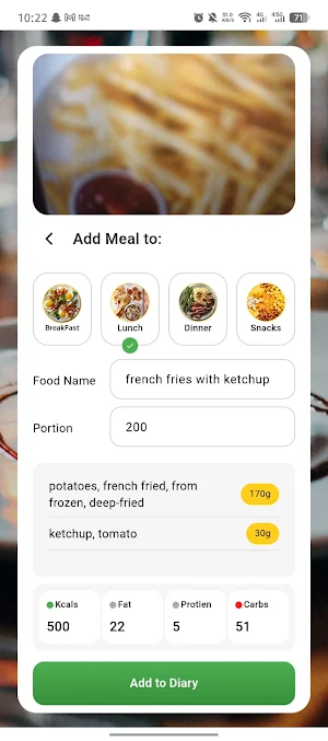 Smart Food Tracker Screenshot 0