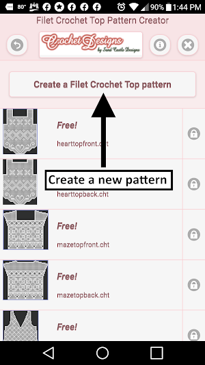 Filet Crochet Top Pattern Creator Screenshot 0