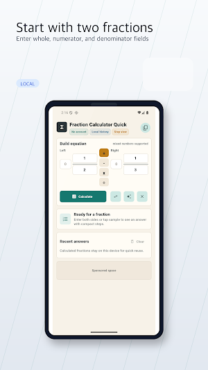 Fraction Calculator Quick Screenshot 1