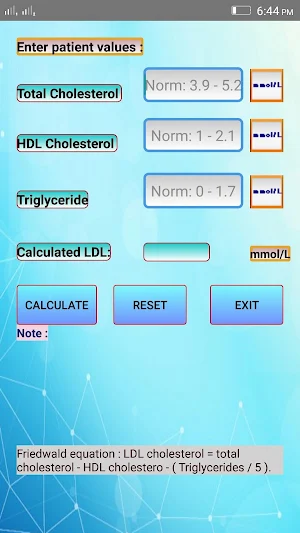 LDL Cholesterol Calculator Screenshot 2