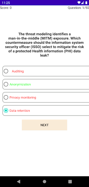 HCISPP Practice Questions Screenshot 3