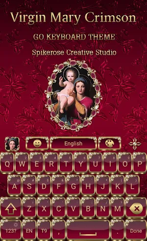 Virgin Mary Crimson Go Keyboard theme Screenshot 0