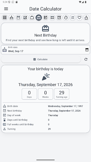 Date Calculator Screenshot 1