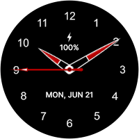 Black Analogue S Watch Face