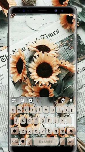 Retro Sunflower Keyboard Background Screenshot 0