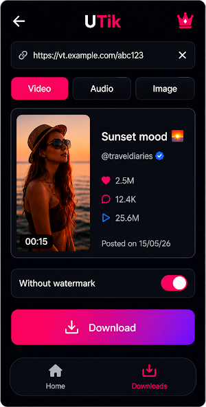Video Downloader- Tik Saver Screenshot 2