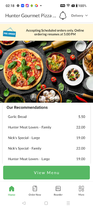 HunterGourmet Pizza NewLambton Screenshot 1