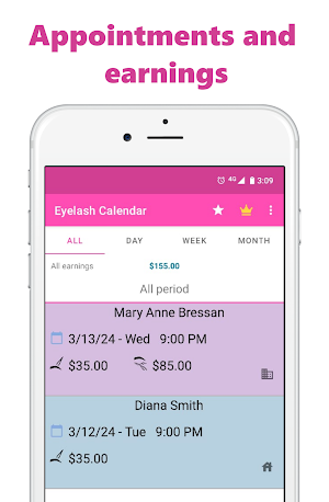 Eyelash Tech Appointment App Screenshot 0
