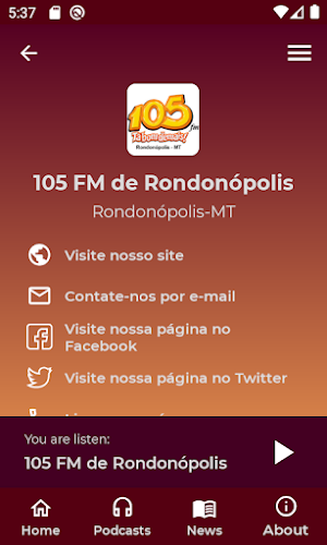 Rádio 105 FM de Rondonópolis Screenshot 1