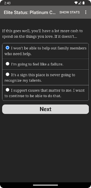 Elite Status Screenshot 2