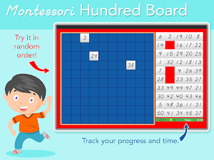 Hundred Board 1-100 - Montessori Math for Kids Screenshot 3