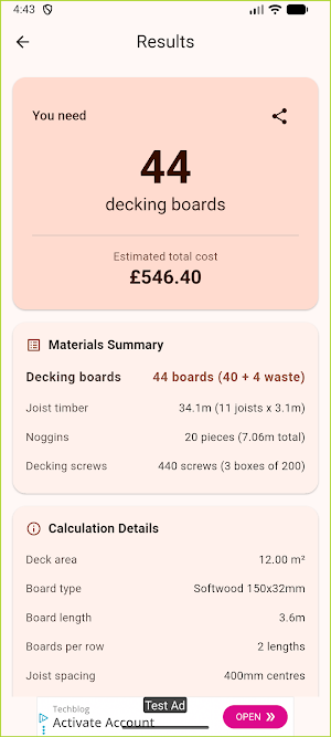 Decking Calculator Screenshot 0