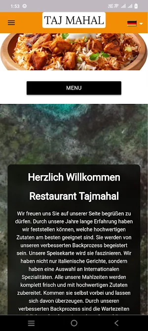 Restaurant Tajmahal Merseburg Screenshot 1