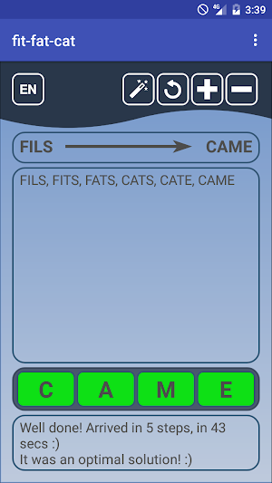 fit-fat-cat word challenge Screenshot 1