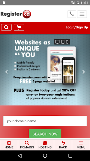Register.ca Mobile Screenshot 1