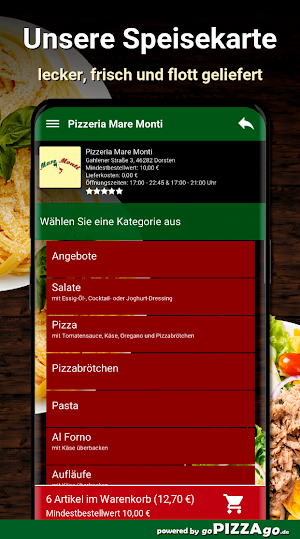 Pizzeria Mare Monti Dorsten Screenshot 3