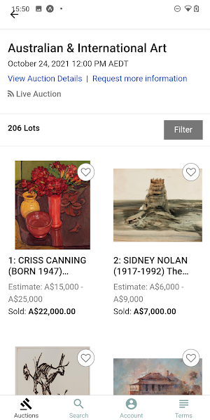 Gibson's Auctions Live Bidding Screenshot 1