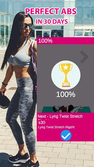 8 Minute Abs workout at home for women, six pack Screenshot 1