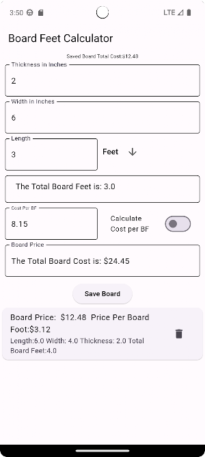 Board Feet Calculator Screenshot 3