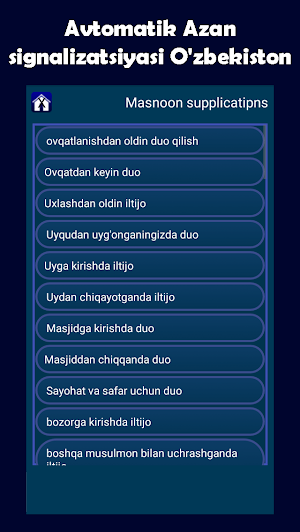Auto Azan Alarm Uzbekistan (Penggera Azan Auto) Screenshot 3