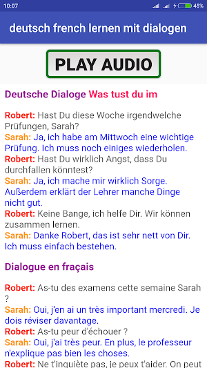 learn German French with A1 A2 dialogues Screenshot 1