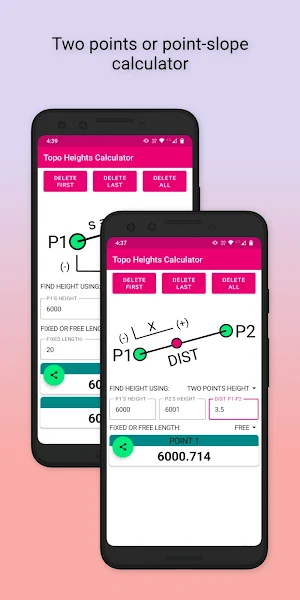 Topographic heights calculator Screenshot 1