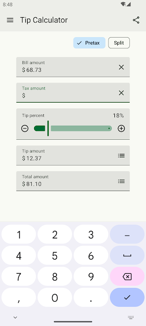 Tip Calculator Screenshot 2