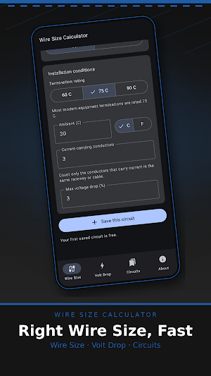 Wire Size Calculator Screenshot 0