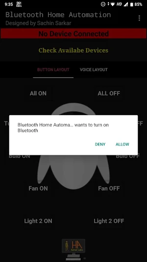 Bluetooth Home Automation Screenshot 0